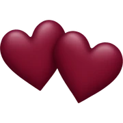 two burgundy hearts sticker