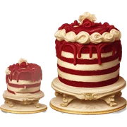 highly detailed vintage rococo red velvet cake sticker