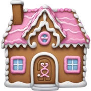 A pink gingerbread house sticker