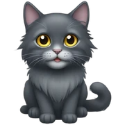 dark gray long haired cat sticker
