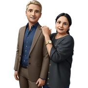 boy and girl fashion pose sticker