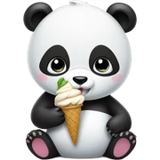 Panda eating ice cream sticker