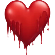bleeding red heart sticker
