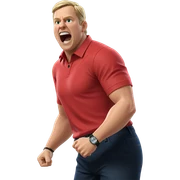 blonde boy in red shirt sticker