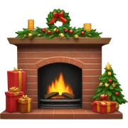 christmas fireplace sticker