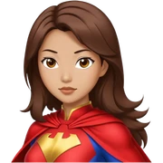 Asian superhero wife with brown hair sticker