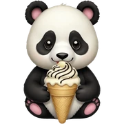 Panda eating ice cream sticker