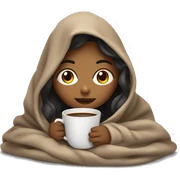girl inside a blanket sipping coffee eyes closed sticker