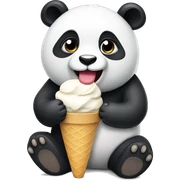 Panda eating ice cream sticker