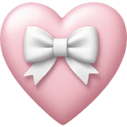 Pastel pink heart with white bow sticker