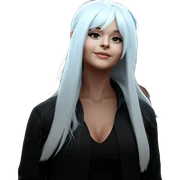 white haired girl staring back sticker