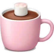Light Pink mug of hot chocolate with marshmallows  sticker