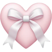 Pastel pink heart with white bow sticker
