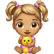 Cute baby girl with toy sticker