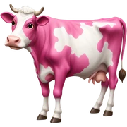 Pink cow sticker
