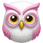 pink white owl sticker
