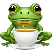 Frog sipping tea sticker
