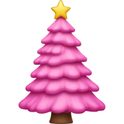 pink christmas tree sticker
