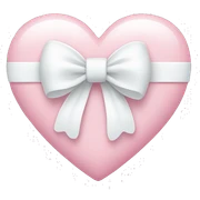 Pastel pink heart with white bow sticker