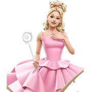 blonde girl in pink dress sticker