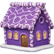 Purple gingerbread house sticker
