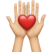 Hands holding a heart sticker