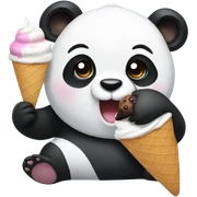 Panda eating ice cream sticker
