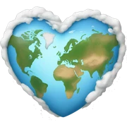 heart shaped earth sticker