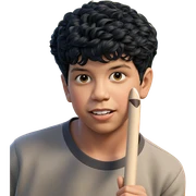 young boy with black hair sticker