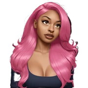 traditional beauty with pink hair sticker