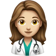White Girl with brown hair doctor  sticker