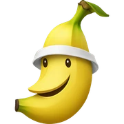 Banana wearing a yellow hat sticker