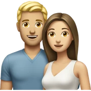 blond hair man with brunette woman  sticker