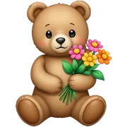 teddy bear with flowers sticker