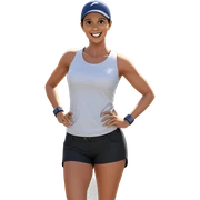 smiling girl outdoors with hat sticker