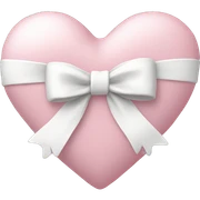 Pastel pink heart with white bow sticker