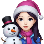 Jisoo blackpink coquette avec un bonhomme de neige
 sticker