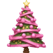 pink christmas tree sticker