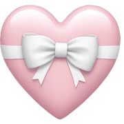Pastel pink heart with white bow sticker