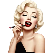 marilyn monroe applying lipstick sticker