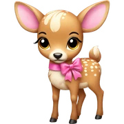 fawn with pink bow sticker