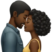 Black couple kissing sticker