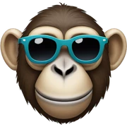 Monkey with sunglasses  sticker