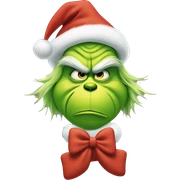 Grinch with a bow sticker