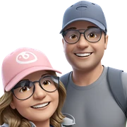 smiling girl with boy outdoors sticker
