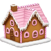 Gingerbread house pink sticker