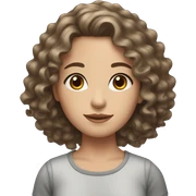 white Brunette girl, wavy/ curly hair, brown eyes sticker