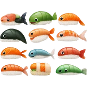 Sushi animals sticker