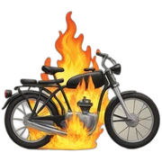 Bike on fire sticker