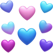 Pink blue and Purple Heart  sticker